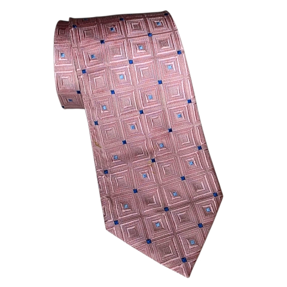 Michael Kors Elegant Pink Geometric Men's Tie